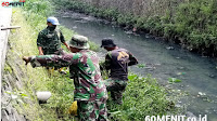 Aktifitas Tinggi, Dansub 13 Satgas Sektor 22 Berpesan Ketika Pembersihan di Sungai Citepus