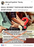 Dalil Isyarat Tasyahud Menurut Syafiiyyah