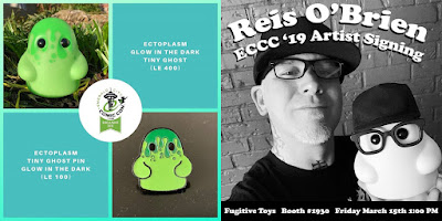 Emerald City Comic-Con 2019 Exclusive Tiny Ghost Ectoplasm GID Vinyl Figure & Pin by Reis O’Brien x Bimtoy x Fugitive Toys x Bottleneck Gallery