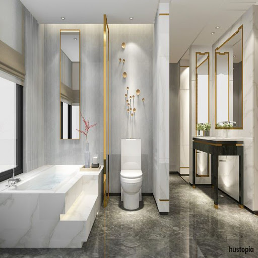 Bathroom Decor Ideas-Modern and elegant ideas for bathroom decoration with gold accents