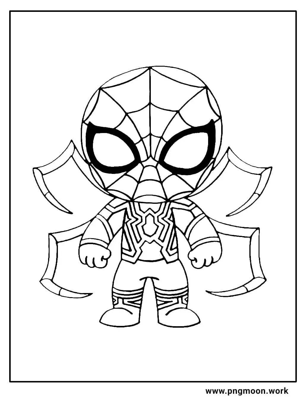 chibi spiderman coloring page