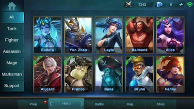 pilih hero mobile legend