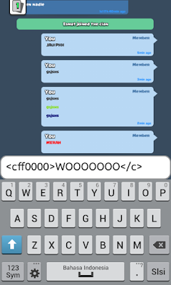 Mewarnai Tulisan Chat di Clash Royale 