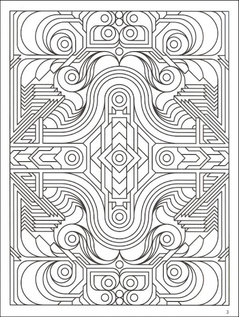 Highly Detailed Printable Coloring Page Of Geometric Pattern For Adults