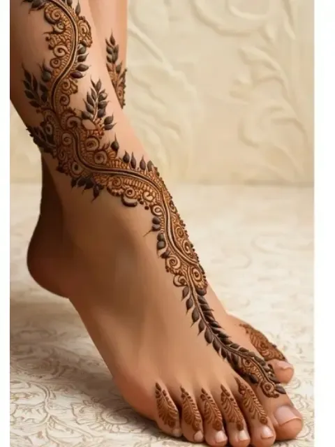 Floral Feet Mehndi Design