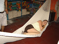 Jen testing out a hammock