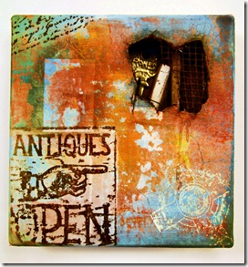 Andy Skinner distressed wall Altered Canvas