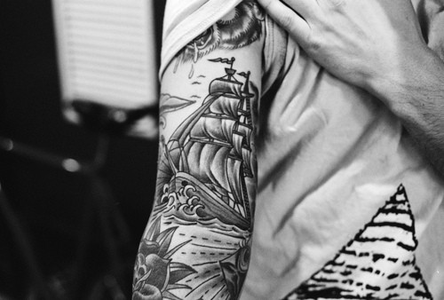 black and white arm tattoos designs 