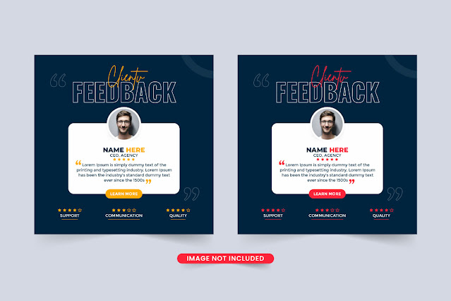 Client testimonial template vector free download