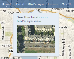 Bird's eye toolbar setting