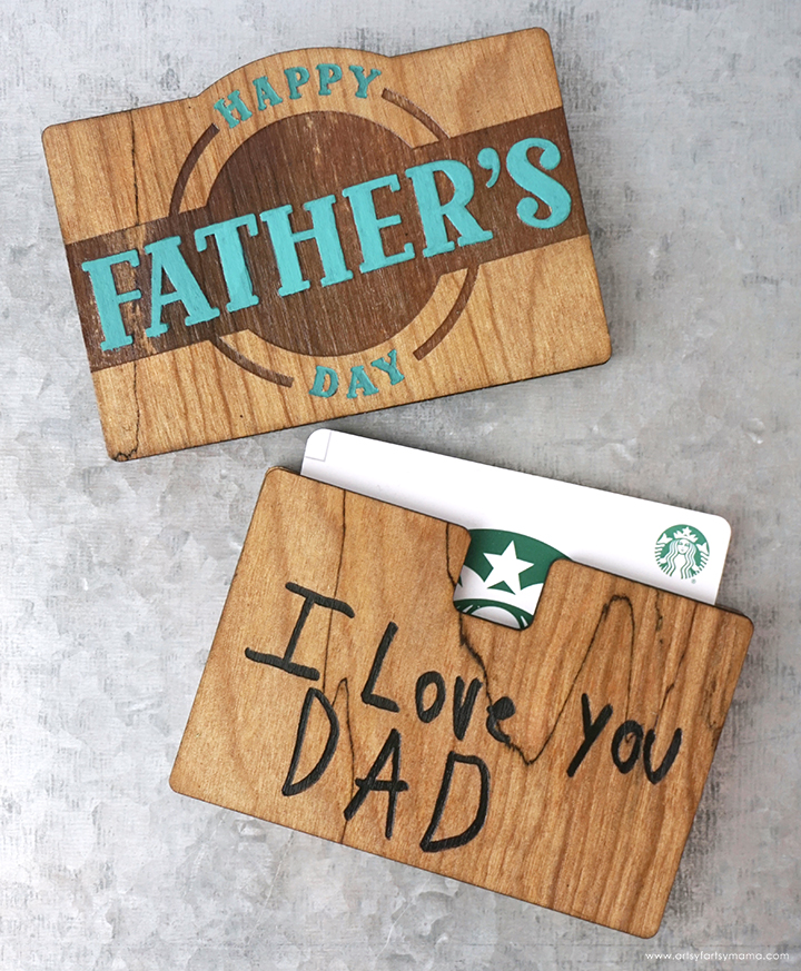 Father's Day Wooden Gift Card Holder