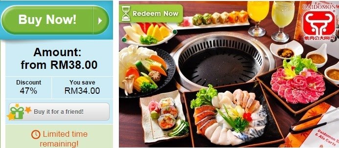 Japanese Buffet offer at Daidomon Japanese BBQ Restaurant, groupon Malaysia, KL