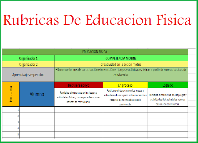 Rubricas De Educación Física