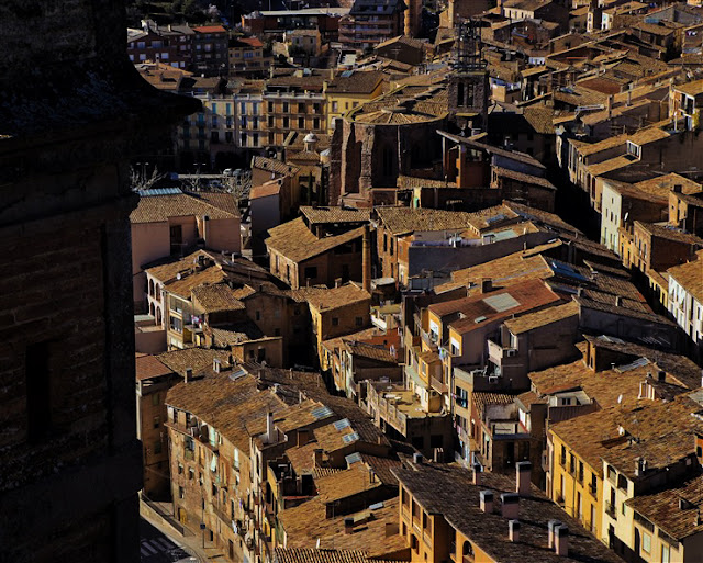 old town from top cardona spain streets europe