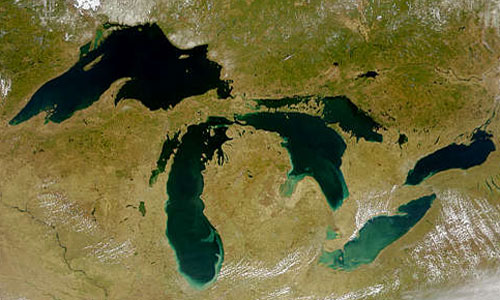 Great Lakes of North America from space