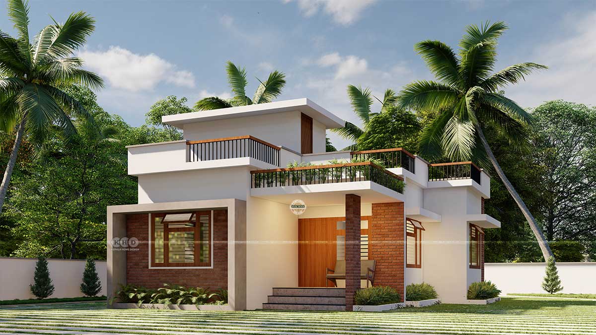 Chic Single Floor Home with Modern Flat Roof Design - 818 Sq. Ft., 2 Bedrooms