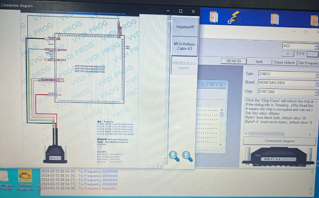 Xhorse VVDI Prog Renesas D70F3366 Try Frequency Failed 1
