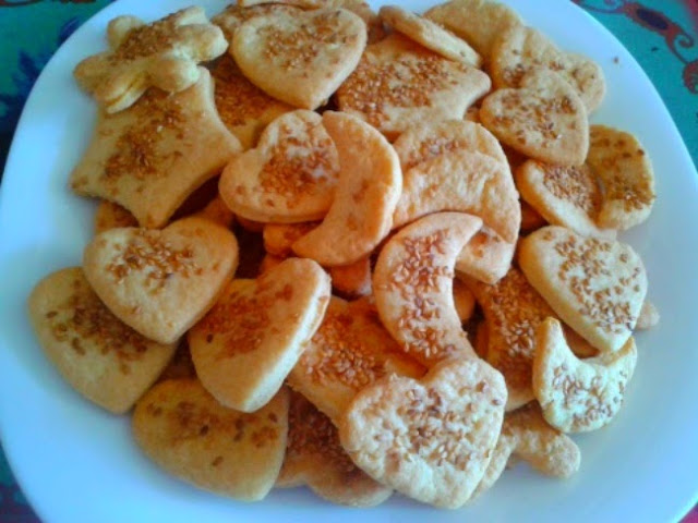 Cookies saladas con semillas de sésamo