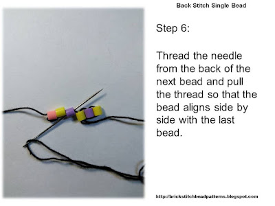 Click the image to view the beaded back stitch beading tutorial image larger.