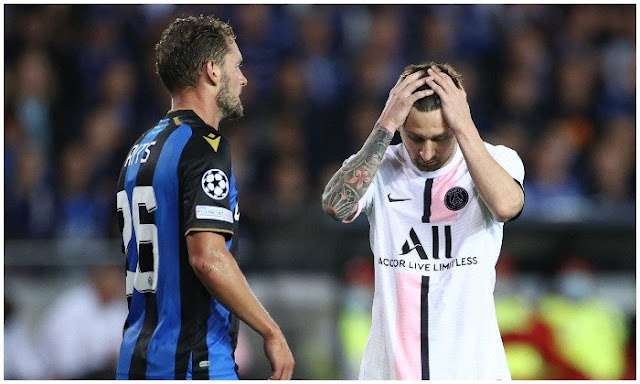 PSG forward Lionel Messi against Club Brugge