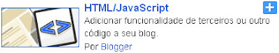 adicionar gadget de html/javascript no blogger