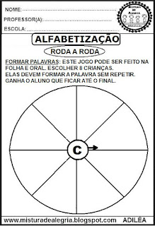 Atividades de alfabetização, dia das crianças,formação de palavras