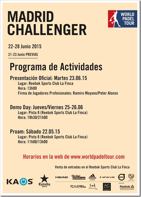 PROGRAMA Reebok Sports Club La Finca el Madrid Challenger by Kaos.