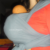 Calin bleu écharpe wrap UK babywearing portage gaze gauze coton cotton