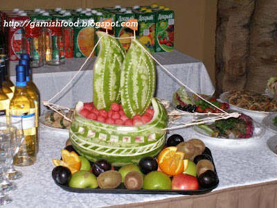 watermelon boat carving basket