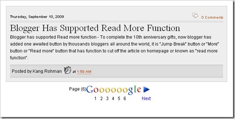 Google Style Page navigation