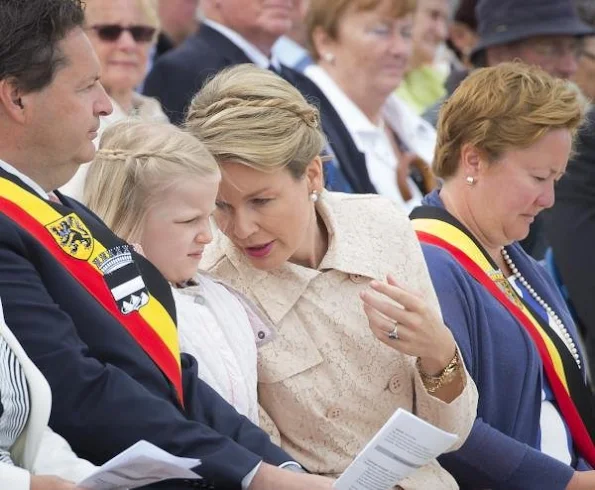 Queen Mathilde of Belgium and her youngest daughter Princess Eleonore attended the annual 'Sea Blessing' an catholic mass