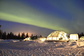 Northern Lights, Glass Igloo, Kakslauttanen, Finland