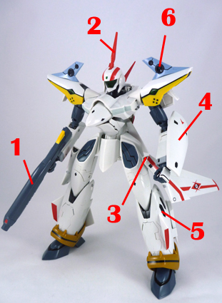 Macross 7 VF-19P Excalibur Planet Zola Patrol Color Valkyrie Armament weapon position