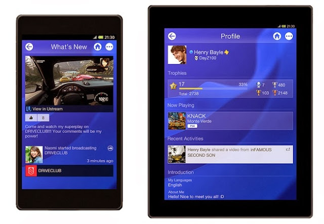 Video of PlayStation application launching on Android Devices