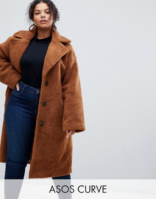 ASOS DESIGN Curve teddy coat €88.49