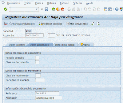 Baja de activo Fijo por Desguace - ABAVN