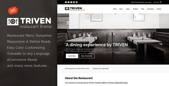 best restaurant website theme