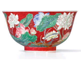 Imperial Kangxi Enamel Double Lotus Bowl