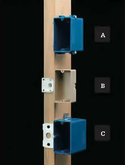 Instalaciones eléctricas residenciales - Cajas de conexión eléctrica para clavar