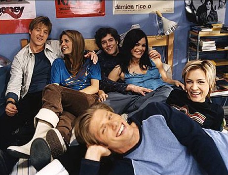 the o.c. season 1 promotional photos behind the scenes ryan, summer, seth, marissa, luke, anna