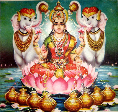 Goddess Lakshmi Ji with Gold Pots