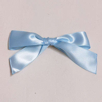 Light blue satin bow clip