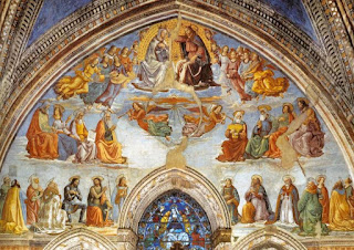 Domenico Ghirlandaio  Cappella Tornabuoni - Coronation of the Virgin