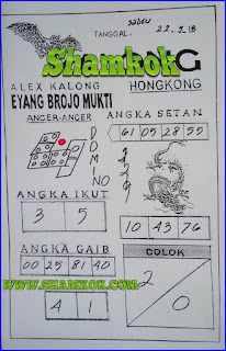 SYAIR TOGEL HONGKONG 22 SEPTEMBER 2018