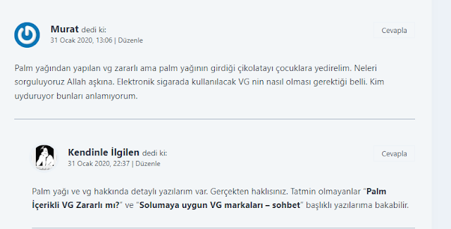 Palm yağından yapılan VG zararlı mı- yorum