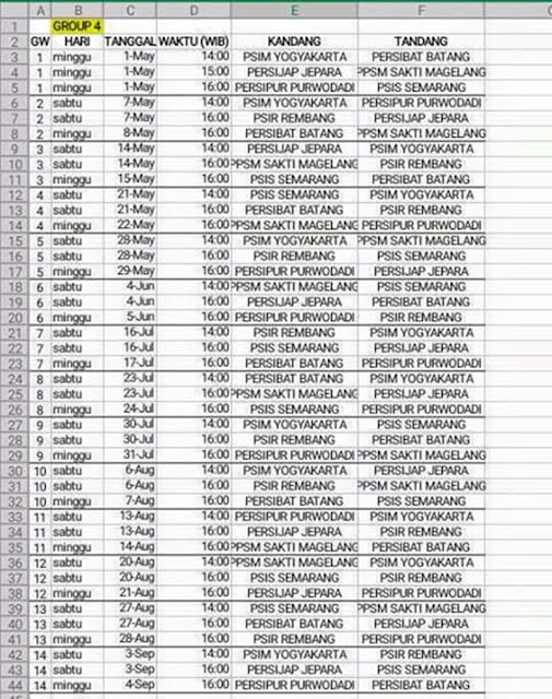 Jadwal Persibat Batang