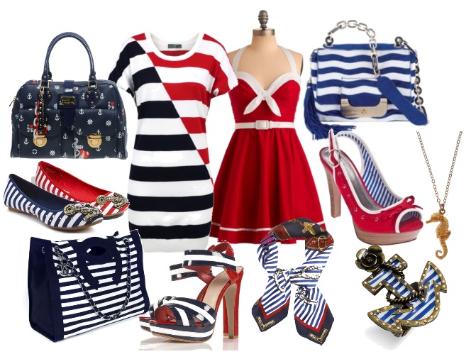 with other nautical inspired items or items following the nautical color