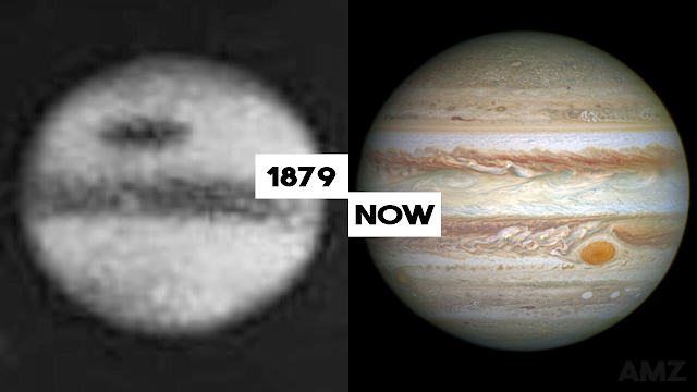 Gambar planet jupiter dulu dibandingkan dengan sekarang