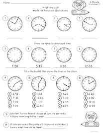 Free Time Worksheet Nearest 5 Min