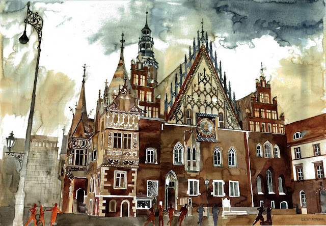 Maja Wronska architectural watercolor painting